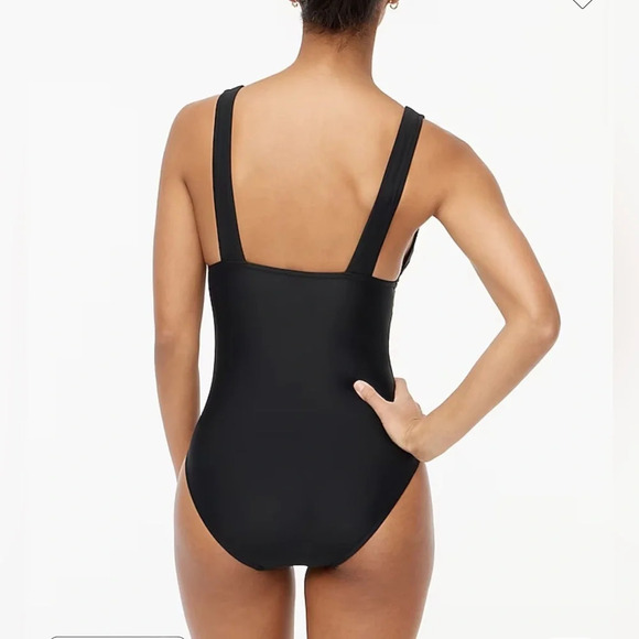 J.Crew Black V-neck ruched one-piece swimsuit Size XXS - Picture 3 of 4